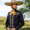 Camisa Negra Ranger's De Mariachi Para Hombre