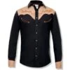 Camisa Western Mexicana Negra Y Beige Rafael Amaya Western Style By Ranger's