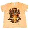 Camiseta Country Mujer Color Naranja Mosaico Calavera De Vaca