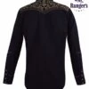 Camisa Negra Estilo Country Ranger's Para Hombre Con Bordado Marrón Flor De Lis