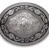 Hebilla Charra Grande Cabeza De Caballo Con Filigranas Florales