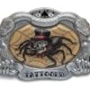 Hebilla Rockabilly Dibujo Araña-calavera Fumadora Con Sombrero De Copa Alta
