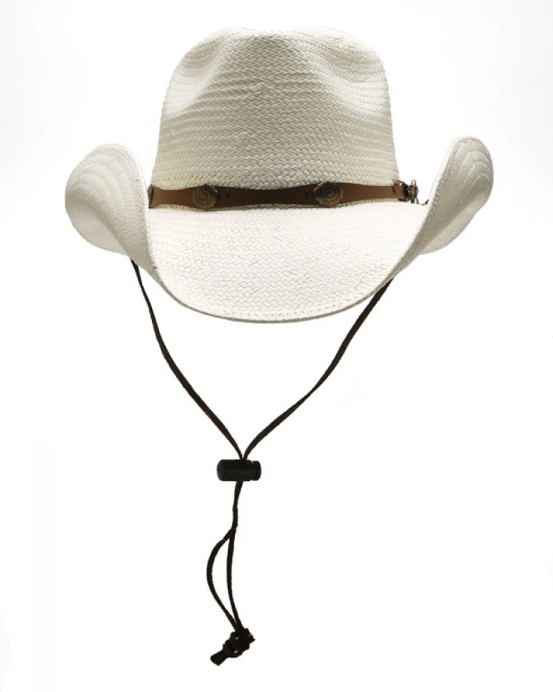 Sombrero Western Unisex Paja Blanda Color Blanco Crudo 3 Sombrero Western Unisex Paja Blanda Color Blanco Crudo - Imagen 3