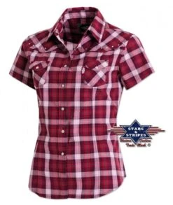 Camisa Vaquera Para Mujer Stars & Stripes A Cuadros Fucsia Y Rosa -Oeste Vaqueros Tienda 50 Doreen