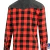 Camisa Vaquera Estilo Leñador Cuadros Rojos Y Negros Con Canesú Denim