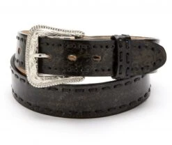 Cinturón De Piel Unisex Para Pantalón Vaquero Color Gris Envejecido