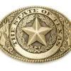 Hebilla Western The State Of Texas Latón Envejecido