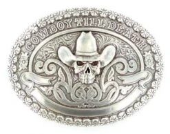 Hebilla Western Calavera Con Sombrero Cowboy