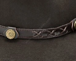 Sombrero Vaquero Clásico Fieltro De Lana Marrón Oscuro Ala Estrecha