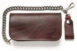 Cartera Con Cadena Lisa Tamaño Mediano Piel Envejecida Color Coñac