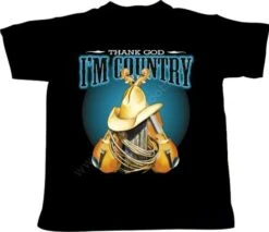 Camiseta Negra THANK GOD I´M COUNTRY Para Hombre