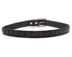 Cinturón Vaquero Para Hombre Combinación Cocodrilo Negro Y Piel Negra -Oeste Vaqueros Tienda 5820 Cocodrilo negro graso negro4