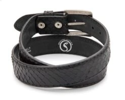 Cinturón Unisex Artesanal Piel De Pitón Negro -Oeste Vaqueros Tienda 5841 Piton Negro Mate2