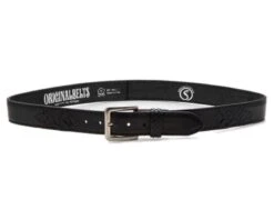 Cinto Cowboy Negro Unisex Piel De Cabra Y Serpiente Negra -Oeste Vaqueros Tienda 7161 Cabra Brillo Piton Negro