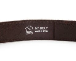 Cinturón Western Pelo De Vaca Marrón Con Detalles Color Blanco Y Crema -Oeste Vaqueros Tienda 7165 Pelo Marron Blanco Cuero6
