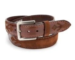 Cinturón Cowboy Original Belts Combinación Ante Marrón Y Cuero Color Coñac -Oeste Vaqueros Tienda 7169 S Brash Tanaco brandy spirit cepillo