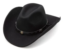 Sombrero Western Clásico Fieltro Negro Repelente Al Agua -Oeste Vaqueros Tienda 7211001 nuevo