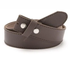 Cinto Sin Hebilla Piel Lisa Marrón