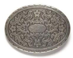Hebilla Ovalada Filigrana En Relieve Plata Vieja Para Hombre Y Mujer