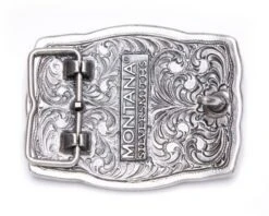 Montana Silversmiths Hebilla Patriótica Chapada En Plata Bandera USA Pintada