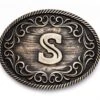 Montana Silversmiths Hebilla Ovalada Efecto Envejecido Dorado Inicial S
