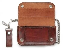 Cartera Americana Marrón Con Cadena Grabado Longhorn Y Paisaje Del Oeste -Oeste Vaqueros Tienda AB412 65 Interior