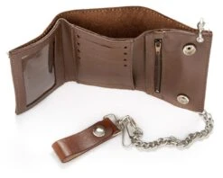 Cartera Cuero Marrón Envejecido Sin Corchetes Visibles Con Cadena -Oeste Vaqueros Tienda AT322 46 Interior2