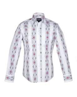 Camisa Western Blanca Estilo Vintage Línea Económica