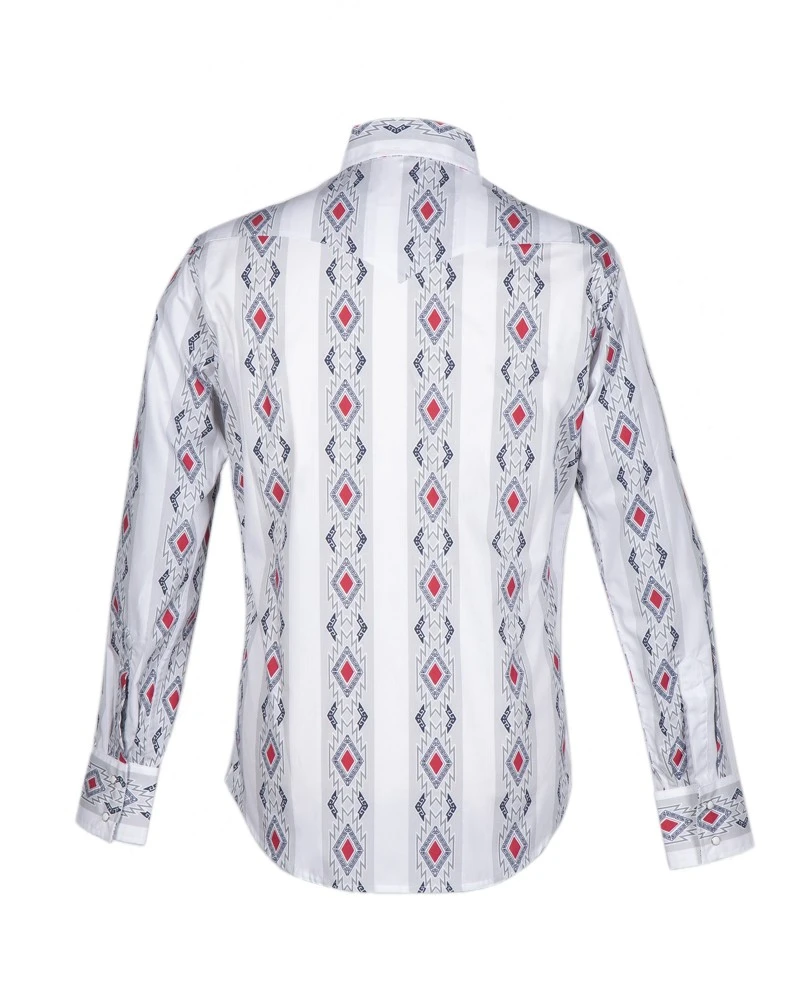 Camisa Western Blanca Estilo Vintage Línea Económica 2 Camisa Western Blanca Estilo Vintage Línea Económica - Imagen 2