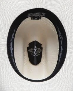 Sombrero Cowboy Blanco Unisex Copa Calada Con Banda Negra -Oeste Vaqueros Tienda Ashton2 4