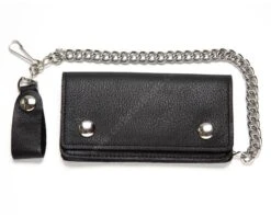 Cartera Color Negro Con Cadena Piel Blanda -Oeste Vaqueros Tienda BW809