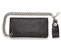 Cartera Color Negro Con Cadena Piel Blanda -Oeste Vaqueros Tienda BW809 trasera