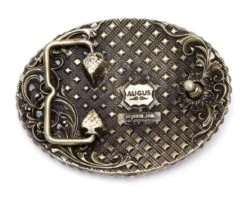 Hebilla Western Latón Envejecido Tocado De Plumas Nativo Americano