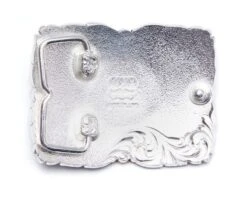 Hebilla Plata Vieja Para Cinturón De Cuero Con Guerrero Apache Dorado