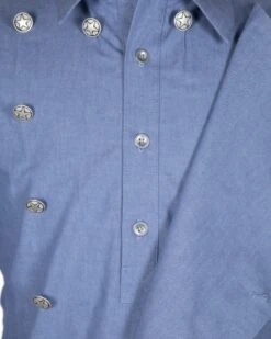 Camisa Cowboy Con Peto Tejido Vaquero Azul Claro
