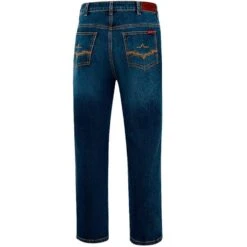 Pantalones Vaqueros Bootcut Color Denim Azul Clasico Costura Amarilla -Oeste Vaqueros Tienda DERRICK 1 2 web