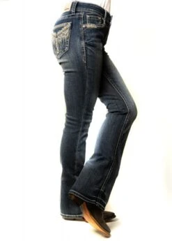 Pantalones Vaqueros Para Mujer Grace In L.A. Con Bordados Nativo Americanos En Bolsillos -Oeste Vaqueros Tienda EB51621 32 1 2