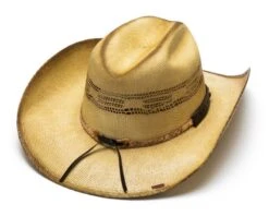Sombrero Rústico Cowboy Paja Tostada Con Copa Texana -Oeste Vaqueros Tienda FULL SPEED 2