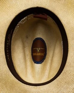 Sombrero Rústico Cowboy Paja Tostada Con Copa Texana -Oeste Vaqueros Tienda FULL SPEED 4