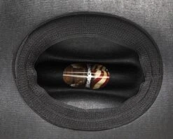 Sombrero Rodeo De Lienzo Negro Endurecido Con Cinta Elástica