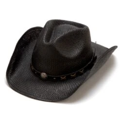 Sombrero De Campo Paja Negra Blanda Moldeable Con Protección Solar Extra -Oeste Vaqueros Tienda Gunsmoke 1