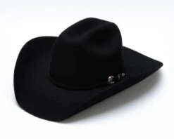 Sombrero Vaquero Clásico Negro Ala Grande De Fieltro De Lana