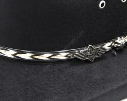 Sombrero Cowboy Unisex Rígido Con Forro Fieltro Negro Línea Económica