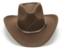 Sombrero Vaquero Unisex Rígido Con Fieltro Marrón Forrado Línea Económica 5 Sombrero Vaquero Unisex Rígido Con Fieltro Marrón Forrado Línea Económica -Oeste Vaqueros Tienda Kansas Brown 1