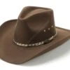 Sombrero Vaquero Unisex Rígido Con Fieltro Marrón Forrado Línea Económica
