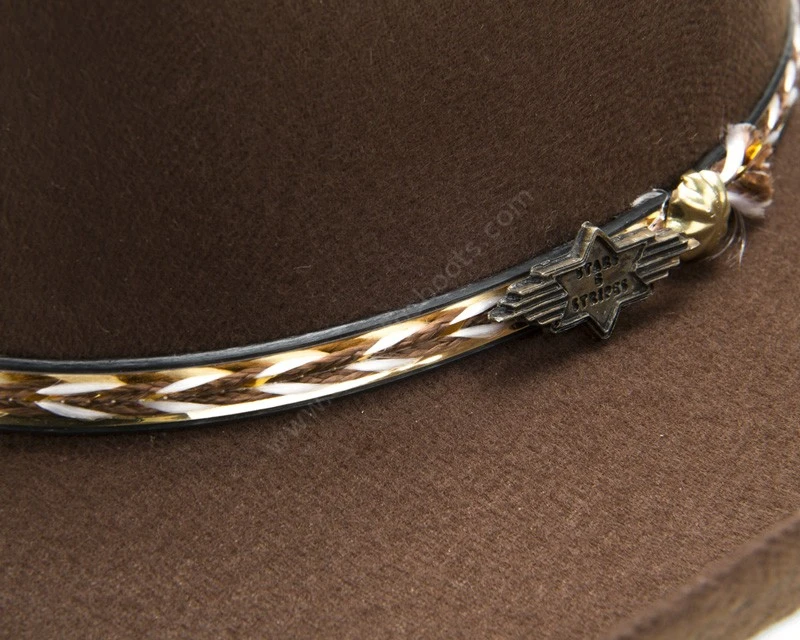 Sombrero Vaquero Unisex Rígido Con Fieltro Marrón Forrado Línea Económica 2 Sombrero Vaquero Unisex Rígido Con Fieltro Marrón Forrado Línea Económica - Imagen 2