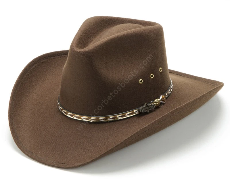 Sombrero Vaquero Unisex Rígido Con Fieltro Marrón Forrado Línea Económica 1 Sombrero Vaquero Unisex Rígido Con Fieltro Marrón Forrado Línea Económica