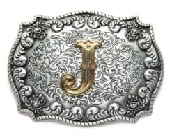 Hebilla Con Grabados Estilo Americano Letra J