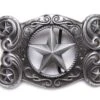 Hebilla Cowboy Vintage Cinco Estrellas Vaqueras Con Hueco Central