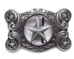Hebilla Cowboy Vintage Cinco Estrellas Vaqueras Con Hueco Central